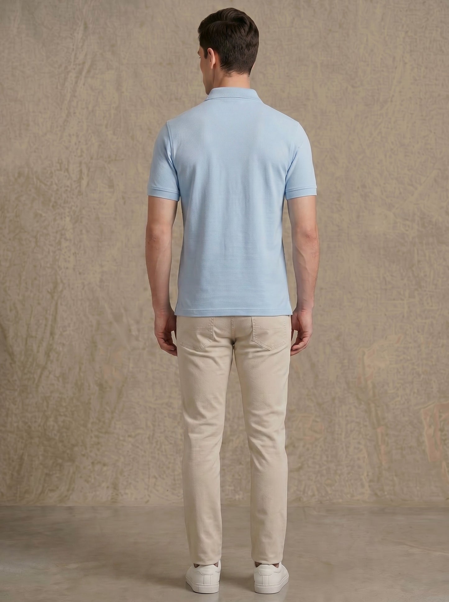 Sky Blue Polo Shirt for Men – Premium Cotton Piqué