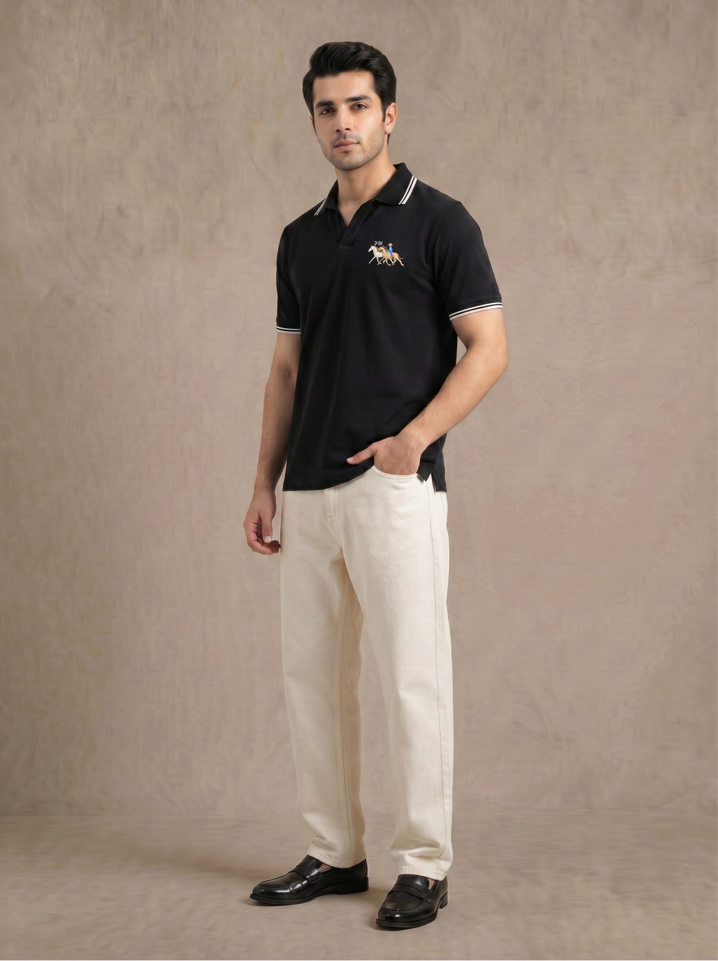 Black Tipped Old Money Polo