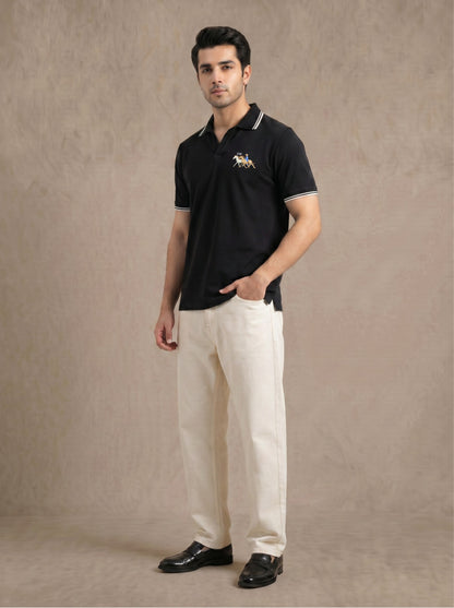 Black Tipped Old Money Polo