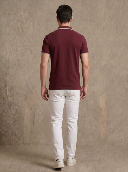 Maroon Tipped Old Money Polo