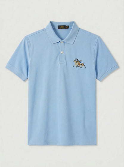 Sky Blue Polo Shirt for Men – Premium Cotton Piqué