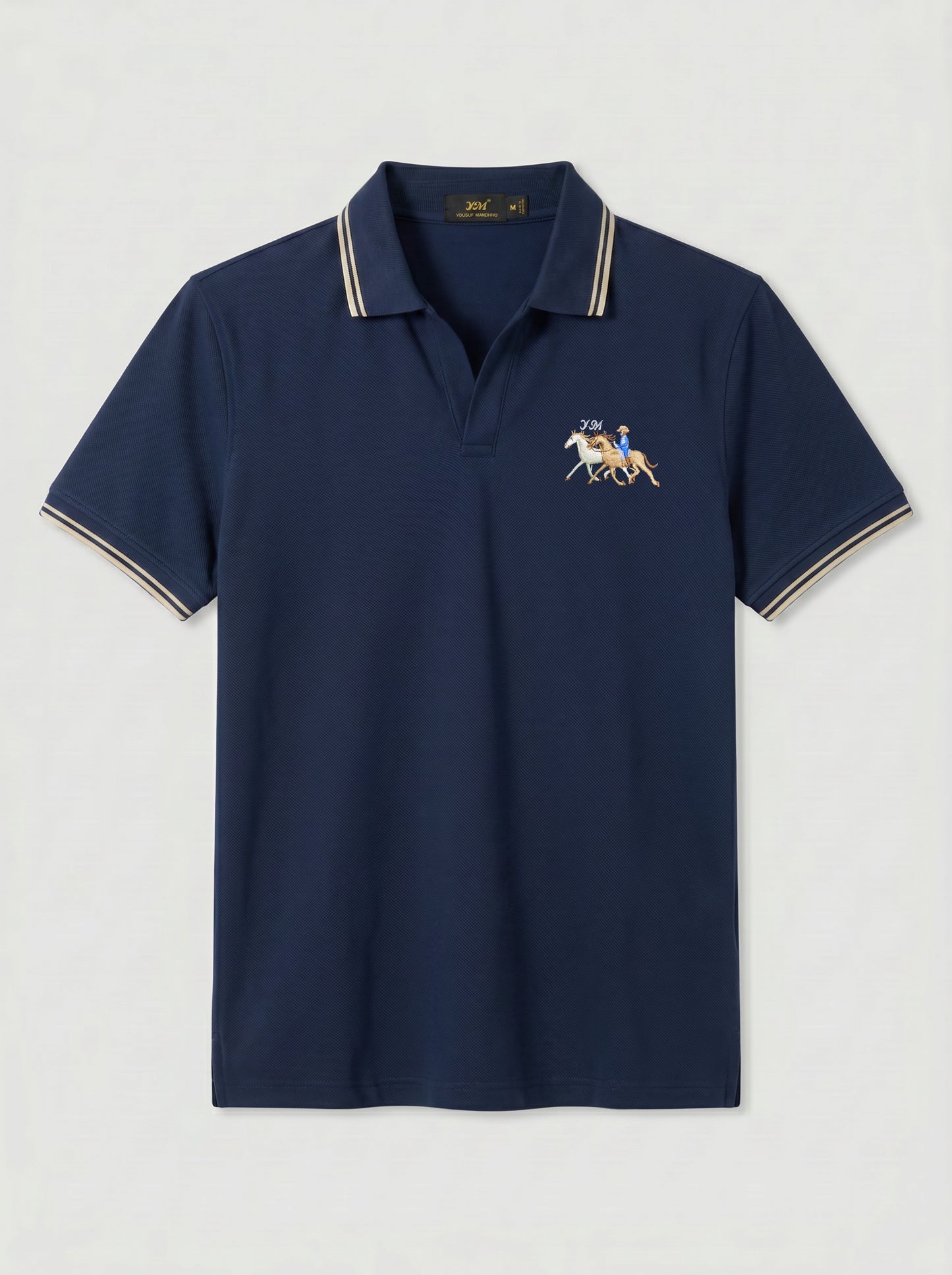 Navy Blue Tipped Old Money Polo