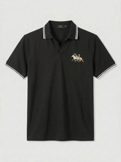Black Tipped Old Money Polo