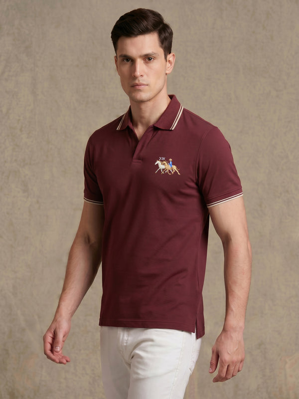 Maroon Tipped Old Money Polo