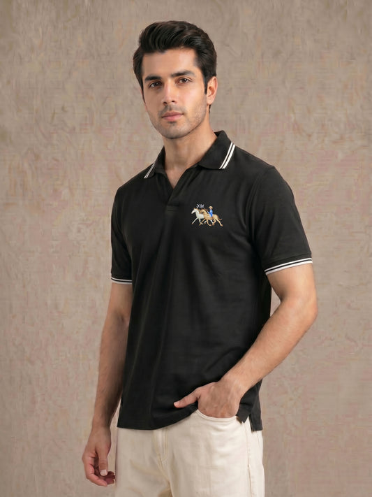 Black Tipped Old Money Polo