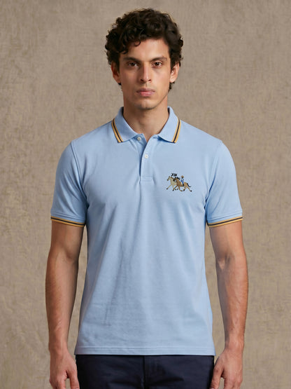 Sky Blue Tipped Luxury Polo