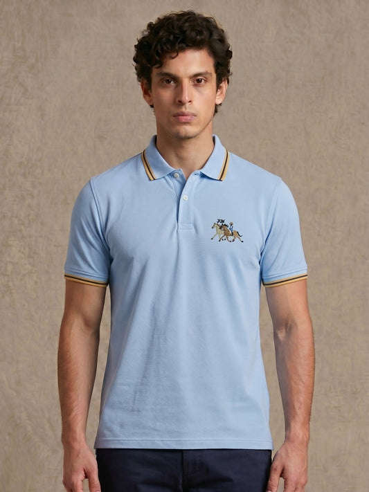 Sky Blue Tipped Luxury Polo