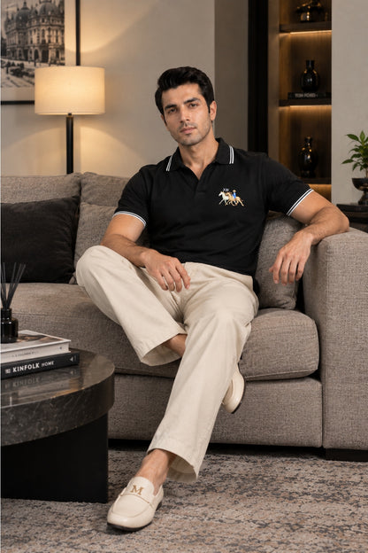Heritage Black Polo Shirt