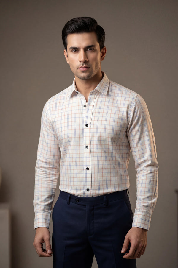 Check Grid Formal Cotton Shirt – Premium Tailored Fit