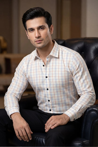 Check Grid Formal Cotton Shirt – Premium Tailored Fit