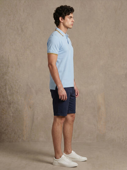 Sky Blue Tipped Luxury Polo