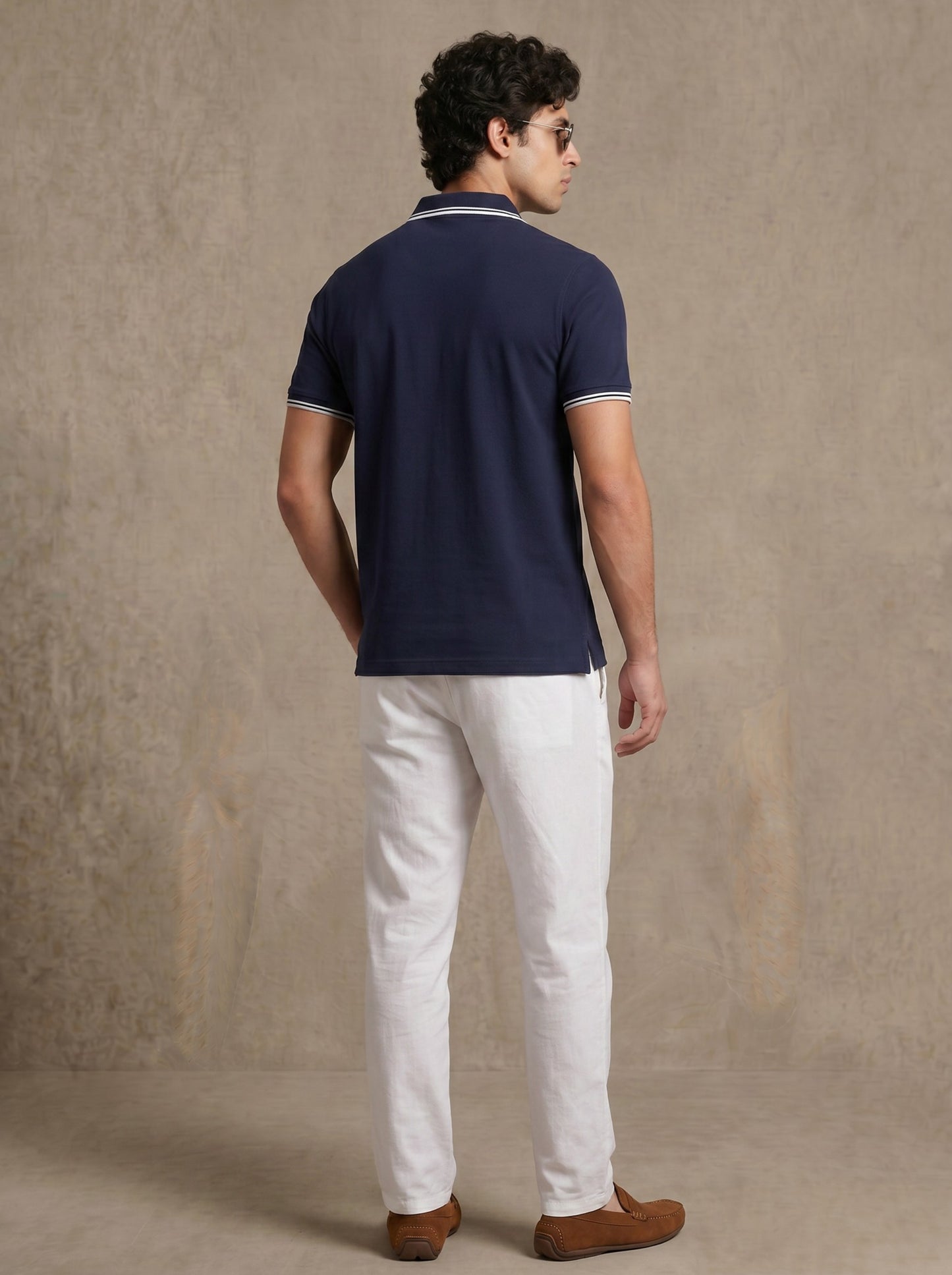 Navy Blue Tipped Old Money Polo