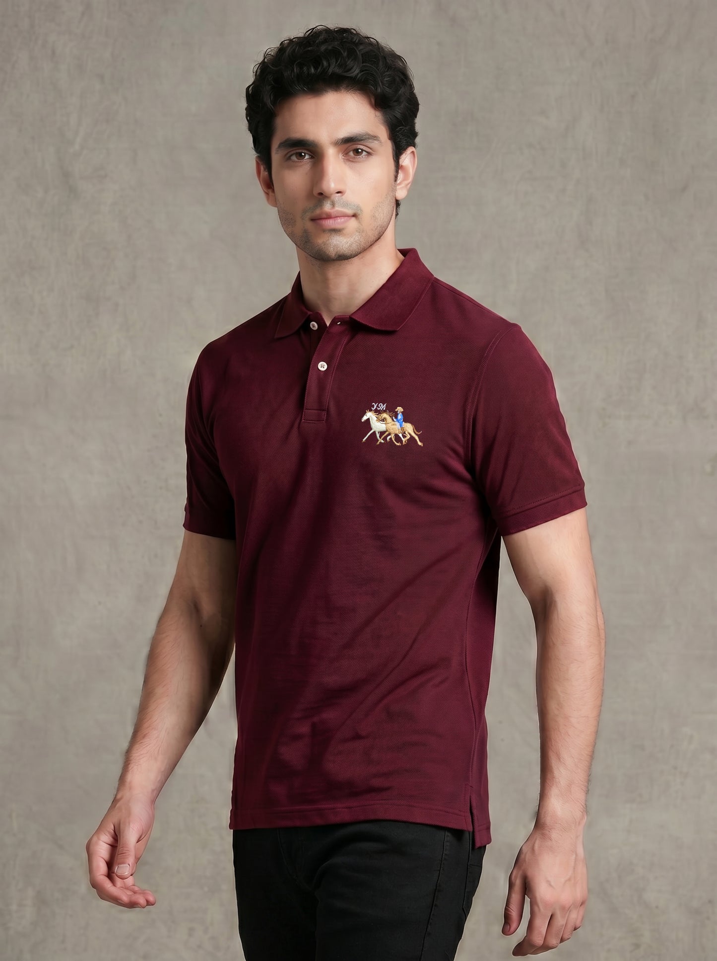 Classic Maroon Polo – Premium Cotton Stretch Slim Fit