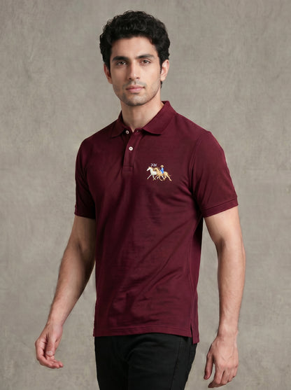 Classic Maroon Polo – Premium Cotton Stretch Slim Fit