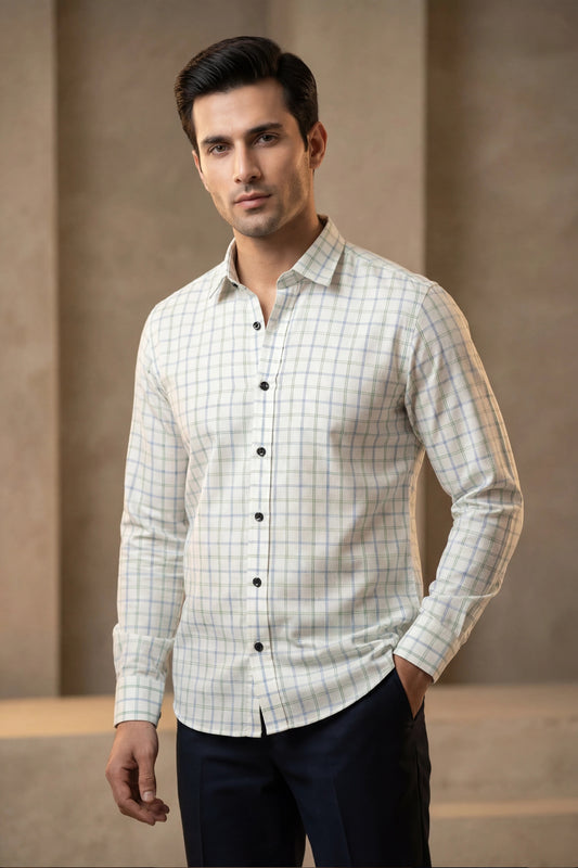 Check Grid Formal Cotton Shirt – Premium Tailored Fit
