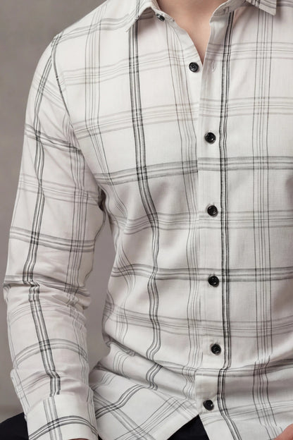 Check Grid Causal Cotton Shirt – Premium Tailored Fit