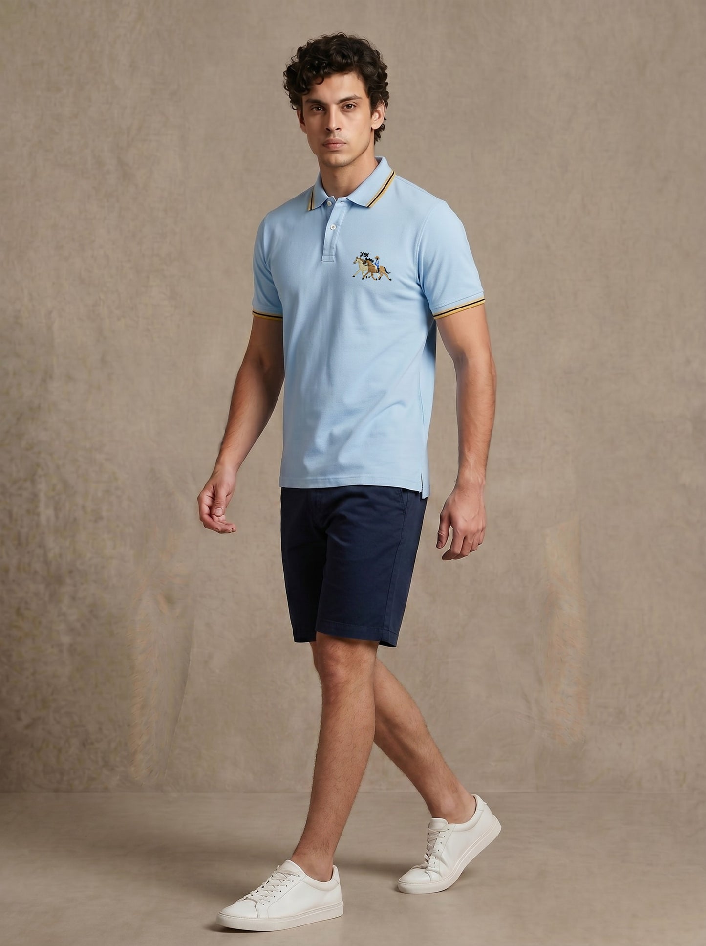 Sky Blue Tipped Luxury Polo