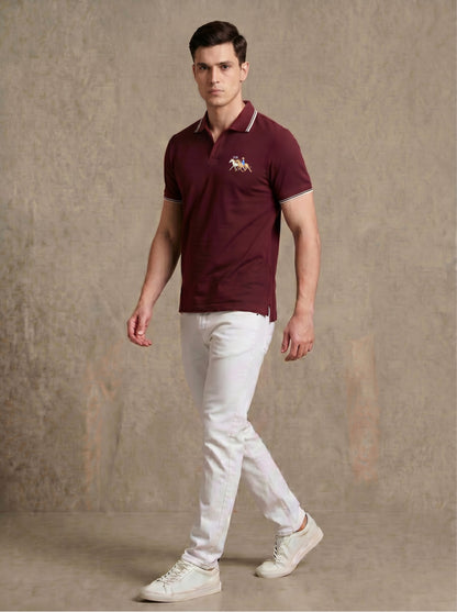 Maroon Tipped Old Money Polo