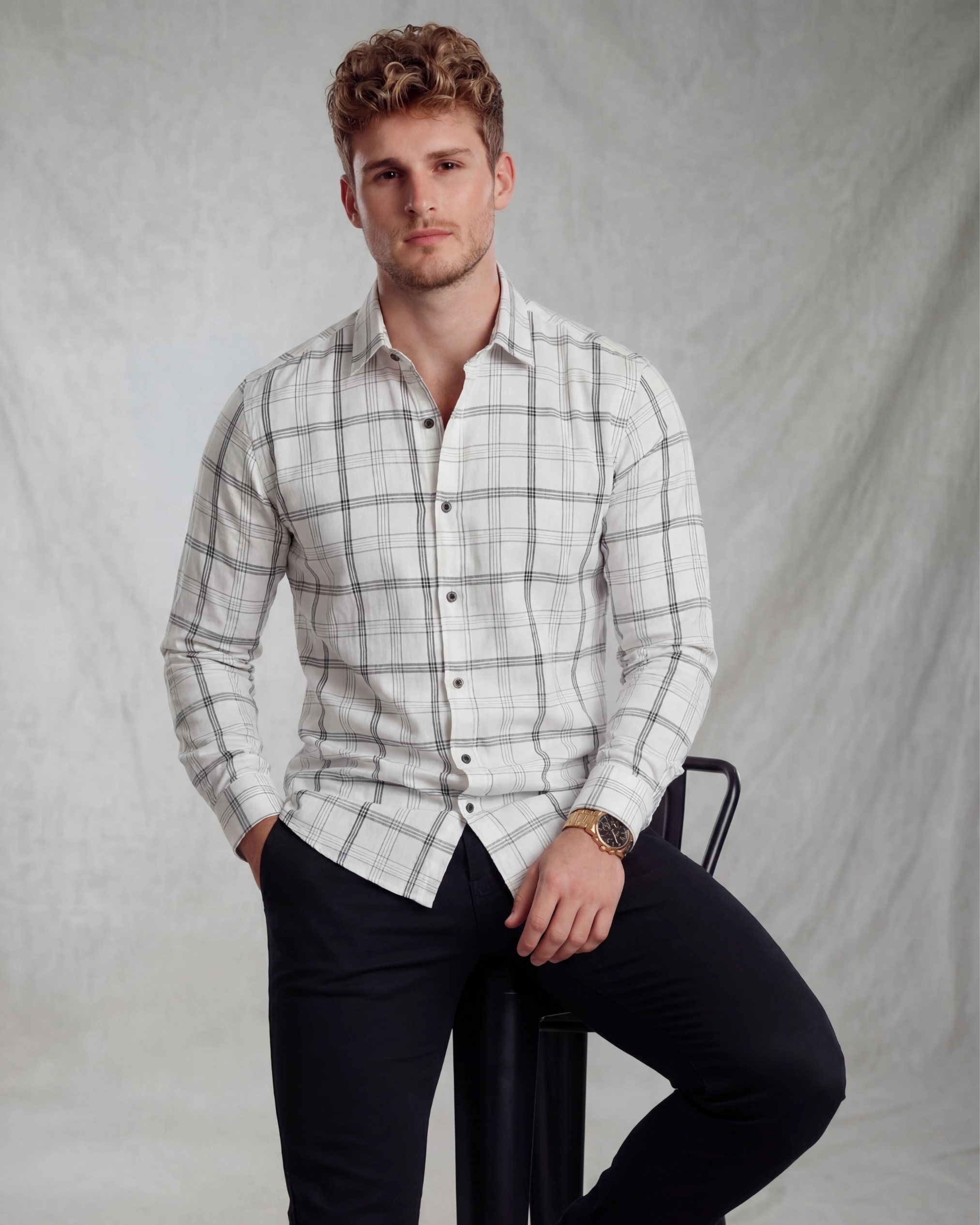 Classic Monochrome Check Shirt