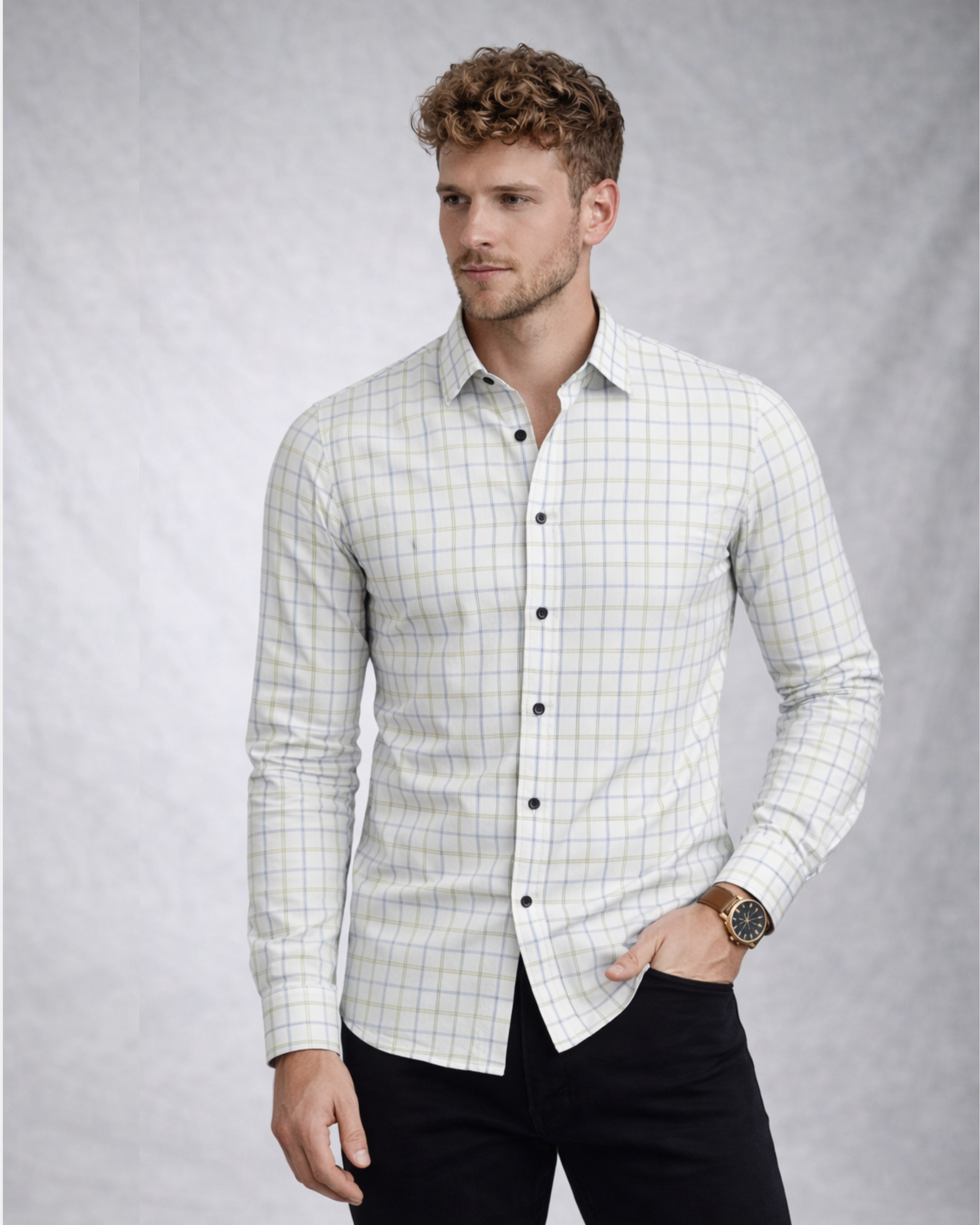Classic Grid Premium Cotton Shirt – Winter Edition
